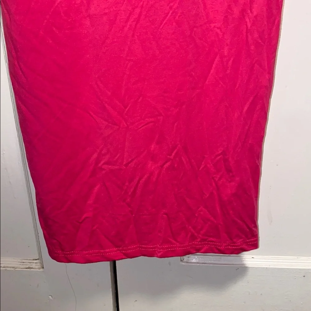 SHEIN BASICS Medium Pink Solid Form Fitted Slip Dress - Picture 8 of 10